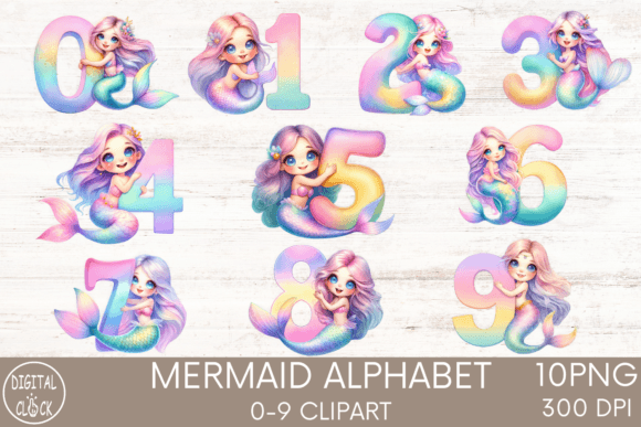 Download Mermaid Birthday Alphabet Clipart PNG - Mermaid birthday Collection
