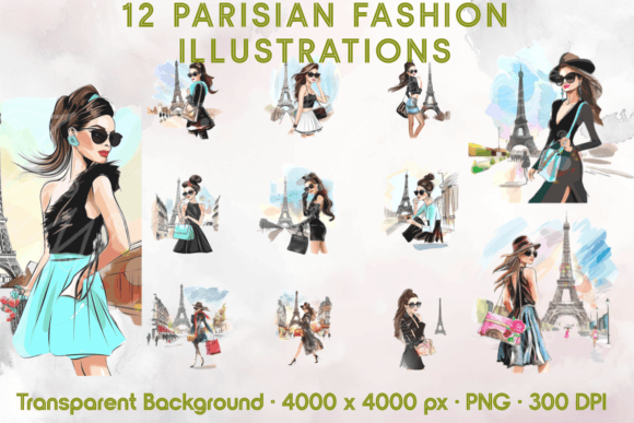 Download Parisian Chic Shopping Clip Art Bundle - Clip art Collection