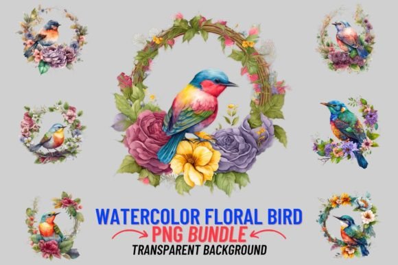 Download Watercolor Floral Bird 8 PNG Clip Art - Clip art Collection