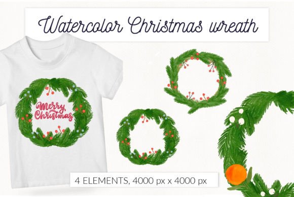 Download Christmas Wreath Watercolor Clipart PNG - Premium Resources