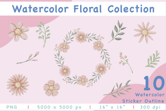 Download Watercolor Floral Elements Collection - Element Collection