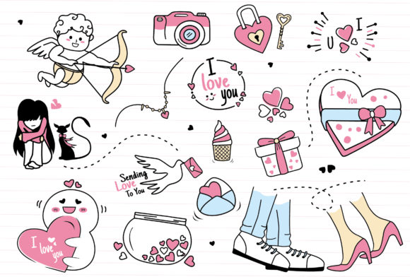 Download Doodle Valentine Clipart Collection Set - Doodle Collection