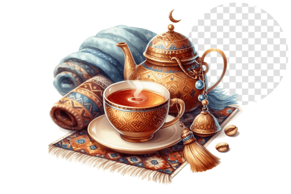 Download TeaJoy Eid Bliss Cozy Watercolor Cup - Premium Resources